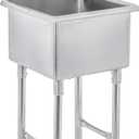 DuraSteel 304 Stainless Steel Utility Sink - 18 Inch Freestanding Prep Sink - NSF Certified Hand Wash Station for Kitchen, Laundry, Garage & Restaurant