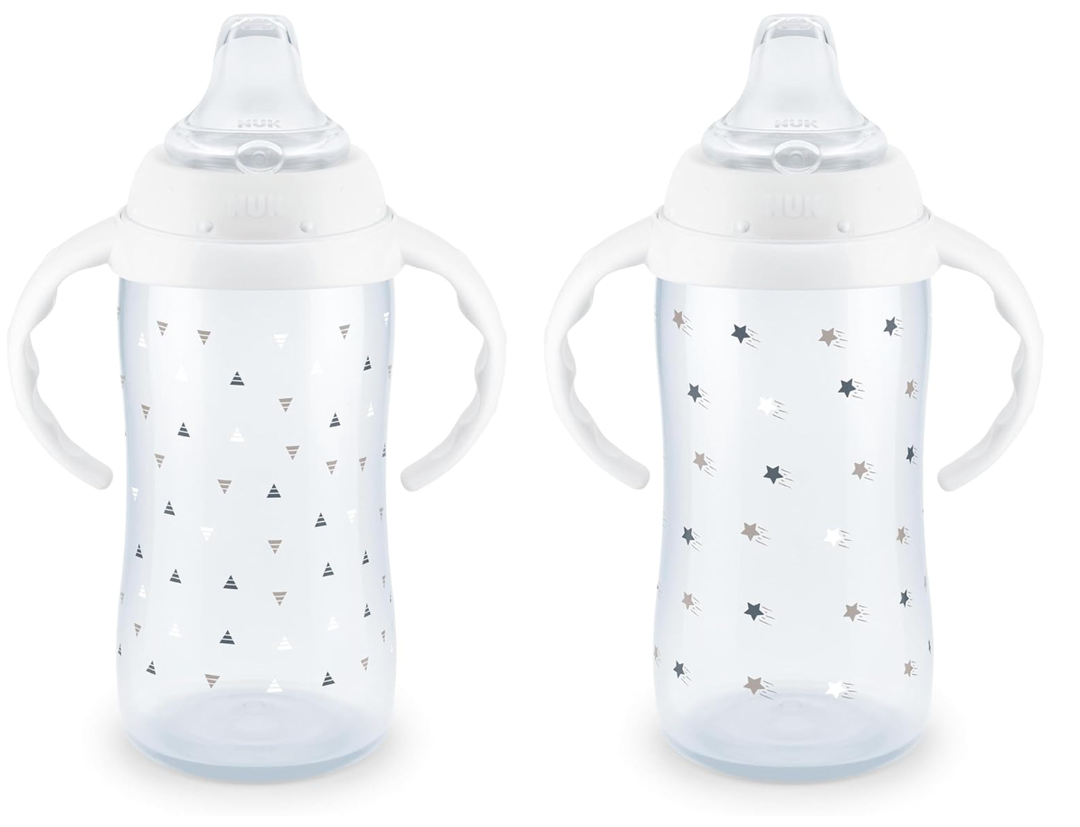 NUK Learner Cup 6+ Months Timeless Collection  Exclusive 10 Oz – BPA Free Spill Proof Sippy Cup 2 Count (Pack of 1)