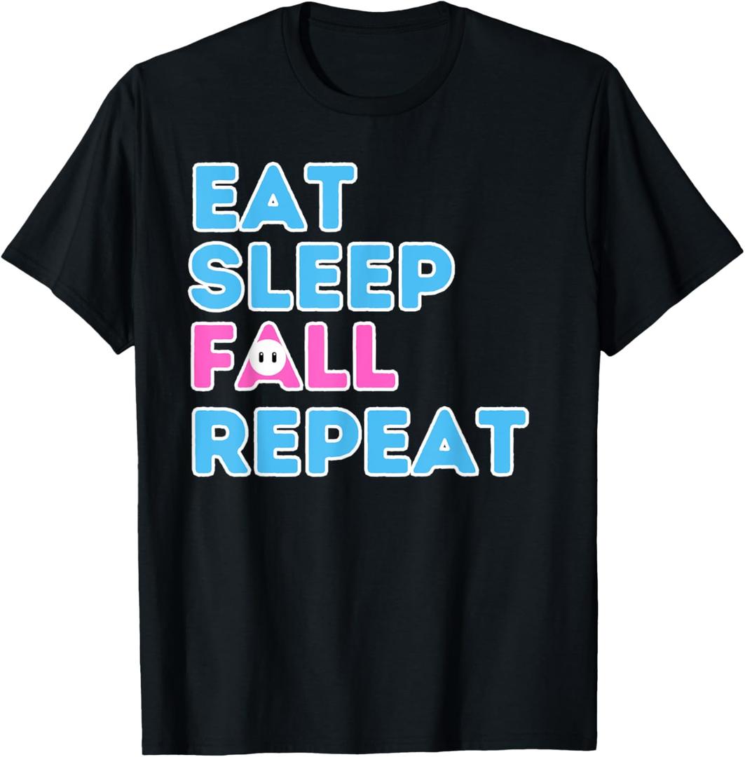 Eat Sleep Fall Repeat Video Game Guys Video Gamer T-Shirt, M