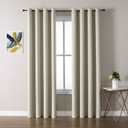 ChrisDowa Room Darkening Curtains 80 Inches Long 2 Panels Set for Living Room, Grommet Thermal Insulated Blackout Curtains for Bedroom (Beige, 52 x 80 Inch)