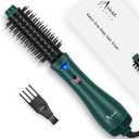 Aima Beauty Hair Dryer Brush, One Step Hair Dryer & Volumizing Hot Air Brush, 3 Heat/Speed Settings, Advanced Ionic Technology, Ceramic Coating, Nylon Pins & Tufted Bristles, Dark Green, 1000W, 125V (1.26"/ 32mm Round Barrel)
