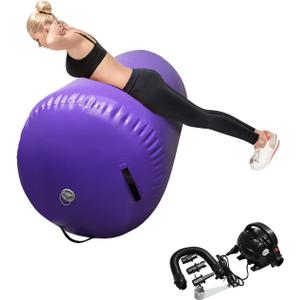 Air Tumbling Mat Tumble Track With Electric PumpInflatable Gymnastics Barrel Roller for Home Use,Gym Training,Cheer leading,Yoga (purple-23.6inch*39.4inch)