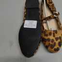Obtaom Mary Jane Flat Shoes Round Toe Ballet Flats for Women Dressy Fabric Business Flats Comfortable Classic Strap Flats for Office(Leopard,US6)