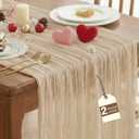 IVAPUPU 2 Pcs Cheesecloth Table Runner - 10ft Nude Boho Gauze Cheese Cloth Table Runners for Baby Shower Decoration Wedding Party Summer Garden Farmhouse