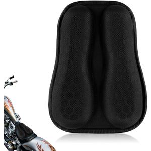 NQEUEPN Universal Motorcycle Seat Cushion, High Elastic Gel 3D Honeycomb Gel Seat Cover Pad Breathable Shock Absorption Motorcycle Passenger Long Rides Accessories