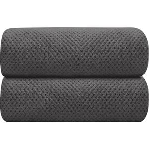 HOMEXCEL Grey Bath Towels 2 Pack, Microfiber Bathroom Towel, Super Soft Highly Absorbent Bath Towel Set, Quick Drying Towels for Sport, Yoga, SPA, Fitness