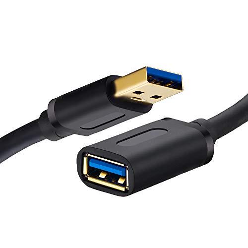 Tan QY USB 3.0 Extension Cable 3Ft, USB 3.0 High Speed Extender Cord Type A Male to A Female for PlayStation, Xbox, USB Flash Drive, Hard Drive, Card Reader,Scanner,Printer,Keyboard (3Feet)