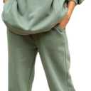Linsery Women Hoodies Sweatsuit Long Sleeve Hooded Matching Joggers Sweatpants 2 Piece Tracksuit Sets (Small, Z-green)