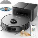 SHELIKI Robot Vacuum and Mop Combo, 70-Day Self-Emptying Robotic Vacuum Cleaner, Super Thin, Quiet, LiDAR Navigation, App & Voice Control, Perfect for Pet Hair, Carpets, Hard Floors, Gray
