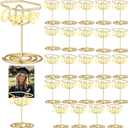 Colarr 24 Pcs 2026 Graduation Photo Holders for Table Centerpieces Gold Grad Cap Picture Display Table Number Holders Card Stands for Class of 2026 Graduation Party Decorations Supplies