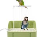 Automatic Bird Bath with Pump, Parrot Bathtub with Anti-Bite Cord Protector, USB Electric Large Bird Bathtub Circulating Water Bird Shower for Parakeet Cockatiel African Grey Lovebird(Green)