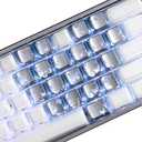 HITIME XVX Butterfly Shine Through Keycaps, Love Theme Cute Custom Keycaps, Blank OEM Profile IMD Translucent Keycap, Anime Style, for MX Switches Mechanical Keyboard, SilverOnly 21 Keys