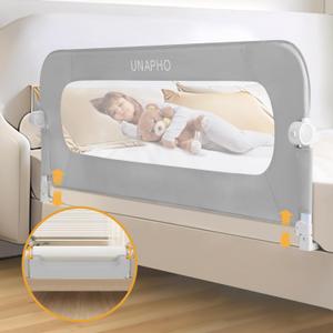 Bed Rail for Toddlers,Swing Down Kids Bed Rails Guard for Twin,Full,Queen,King,Bunk Size Bed,Extral Tall Child Bed Rail Guard with Reinforced Anchor Safety System(Grey, 32inch,1 Side)