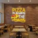 Pizza Is Always The Answer Neon Sign, Dimmable LED Neon Light Art Decorative, Pizza Led Light Neon Signs for Wall Decor