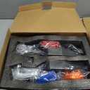 JOYTUTUS Mirrors Doors Off Compatible with 1997-2018 Wrangler TJ JK JKU (Not Fit JL), Doorless Side Mirrors with Black Orange Blue Red Inserts