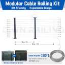 Dawn Railing 5-10FT Black Cable Railing Kit 2 Pack for Deck Surface Mount
