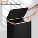 efluky Laundry Hamper with Lid, Trio Laundry Hamper with 3 Removable Bags, 3 Section Laundry Basket with Bamboo Handles for Bathroom, Bedroom & Laundry Room, 160L Black