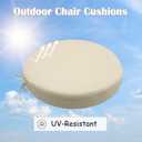 SK Studio Round Outdoor Chair Cushions for Patio Furniture, Set of 2 Waterproof Patio Chair Cushion with Adjustable Ties for Garden Sofa Couch, White, 16"x16"x2"
