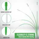 Anley 20 Pack 48" Reflective Driveway Markers, Snow Stakes with Fiberglass Pole & Hammer Cap - 4 Ft High Visibility Safety Markers Reflective Strip for Snow Plowing and Landscape (1/4" Dia, Green)