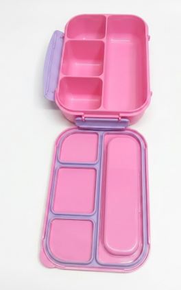 Bento Box Adult Lunch Box, Lunch Containers for Kids Girls Boys with 4 Compartments, Lunchable Food Container with Utensils, Sauce Jar, Muffin Liners, 40 Oz/5 Cup, Microwave Safe, Pink/Lavender (1200ML)