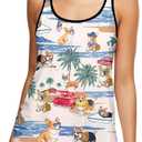 HUNTFAMI Tankinis Swim Suits for Women Two Piece 2025 Womens Bathing Suits Holiday Beachwear Women with Boyshorts (Small, Corgi)