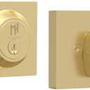 Mega Handles - ROBELL Entry Deadbolt Lock - Heavy Duty Square Locking Deadbolt for Left or Right-Handed Doors - Interior/Exterior - Satin Brass