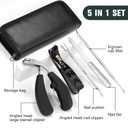 Toenail Clippers for Seniors Thick Toenails, Angled Head Toe Nail Clippers Adult Thick Nails, Wide Jaw Opening with Catcher, Long Handle Nail Cutter Professional Pedicure Tool for Men Women