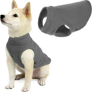 Gooby - Stretch Fleece Vest, Pullover Fleece Vest Jacket Sweater for Dogs, Gray,  Small Length (9")