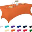 LZY Spandex Fitted Stretch Table Cover for 6 ft or 4ft or 8ft Folding Table, Rectangular Cocktail Tablecloth, Perfect for Party or Banquet