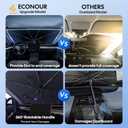 EcoNour Umbrella Windshield Sun Shade for Car | Foldable Umbrella Sun Shield | UV & Heat Protection for Front Window Shade with Storage Pouch | Fits Coupe, Sedan & Hatchbacks | Small 52"x31"