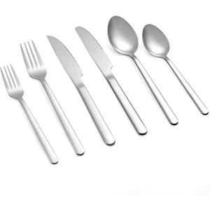 24 Pcs Silverware Set with Steak Knives, Stainless Steel Flatware Set for 4, Food-Grade Cutlery Set, Mirror Polished Tableware Eating Utensils Set for Kitchen, Knife Fork Spoon Set, Dishwasher Safe