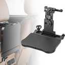 Car Back Seat Tray Table  Stable Foldable Auto Backseat Food Trays Desk for Rear Passenger Road Trip Eating & Work, Multifunctional Adjustable Travel Tray with Phone Drink Holder for Laptop iPad