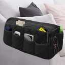 MEHIDFY Armchair Caddy, Waterproof Sofa Armrest Organizer, Non Slip Recliner Organizer, Remote Holder for Recline, Recliner Caddy with 14 Pockets Storage for TV Remote, Phone, Magazine (Black)