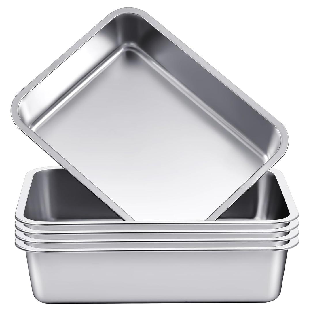 4 Pack 32 L Stainless Steel Commercial Bus Tubs