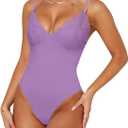 PINKMSTYLE Women 2025 Sexy Lace Cami Bodysuits Backless Non See Through Slim Fit Summer Going Out Tops
Purple Medium