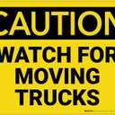 Barricade,Fld Flt,24X36 Caution Watch for Moving Trucks Sign