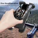 Bike Phone Holder Mount, [Super Stable Metal] Motorcycle Phone Mount with Security Lock, Bicycle Phone Holder Handlebar with Soft Cushion & Adjustable Clip Compatible with 4.7''-6.8'' Phone