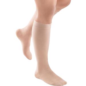 JOBST ACTIVA Opaque 20-30 mmHg Compression Socks Knee High Closed Toe (Small, Silky Beige)