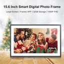 Digital Picture Frame 15.6 Inch Large Frameo Digital Photo Frame32GB, 1920 * 1080 IPS HD Touch Screen, Electronic Picture Frame IPS Touch Screen with Auto-Rotate, Frameo Digital Frame WiFi