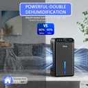 Dehumidifier for Home (98 OZ, 1000 sq ft), Small Quiet Dehumidifiers with Drain Hose, Auto Shut-Off, Sleep Mode, 3 Timer Modes, for Bedroom, Bathroom, Basement (CT6-Light Black)
