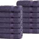 Chakir Turkish Linens | Hotel & Spa Quality 100% Cotton Premium Turkish Towels | Soft & Absorbent (12-Piece Washcloths, Plum)