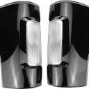 NEW Smoked Tail Driver and Passenger Side Rear Light Brake Lamps Compatible With 2017-2019 Ford F250 F350 F-250 F-350 Super Duty (Bulb Includedide)