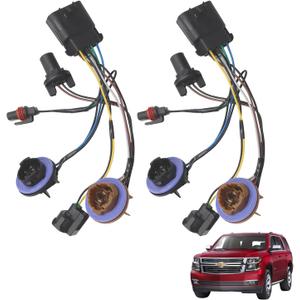 15950809 Headlight Headlamp Socket Wiring Harness Fit for 2007-2014 Chevy Tahoe Suburban Avalanche GM SUV Replace OEM 15782377, Front Right or Left Lamp Socket Wire