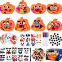 Max Fun 332PCS Halloween Crafts for Kids, Halloween Activities Foam Pumpkins for Crafts Stickers Gift Kits, DIY Art and Craft Set for Holiday Classroom Decorations Party Favors Supplies