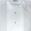 Men's Banded Collar(Mandarin Collar) Dress Shirt, 1/2" Pleat (17.5" Neck 35" Sleeve, White) XL