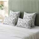 FUTEI Black White Decorative Throw Pillow Covers 20x20 Inch Set of 2,Soft Cozy Cross Texture Chenille Jacquard Cushion Cases,Modern Home Decor for Couch Bed Living Room