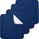 Waterproof Chair Pads for Incontinence, 4 Pack Reusable Seat Protector Pads 22" x 21", Absorbent Wheelchair Pad Covers, Washable Chair Pads for Adults, Kids & Pets - Navy Blue