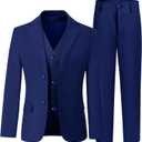 Boys' 3 Piece Suit Set with Suit Jacket, Vest, Pants, Formal Tuxedos Slim Fit Ring Bearer Outfit Size 2-20 (3pc Dark Royal Blue)