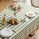 Checkered Tablecloth Rectangle Cotton Linen Gingham Table Cloth with Tassel Washable Wrinkle Free Heavy Duty Buffalo Plaid Table Cover for Dining/Party/Picnic (Green, 55" x 70" (Rectangular))