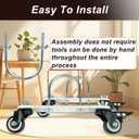 Mobile Pulley Holder for Oil Filled Radiator 360° Swivel Electric Heater Frame Base with Black Wheels Easy to Install